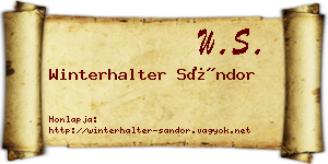 Winterhalter Sándor névjegykártya