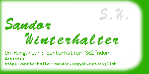 sandor winterhalter business card